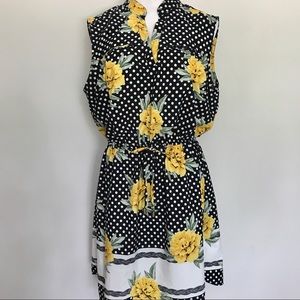 Vintage style floral polka dot above knee dress